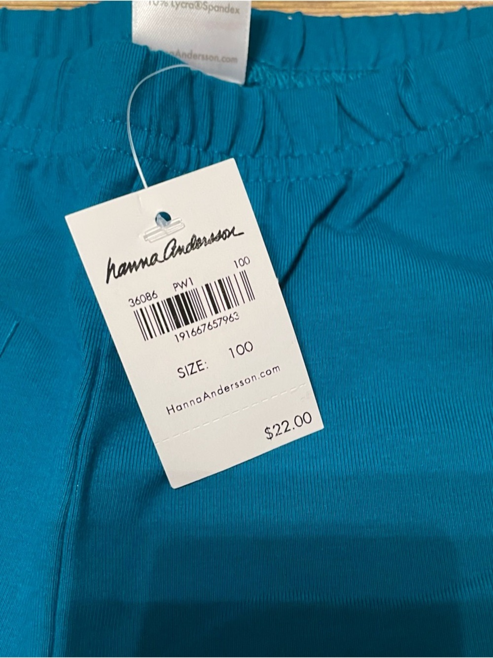 NWT Hanna Andersson Teal Leggings - Picture 2 of 2